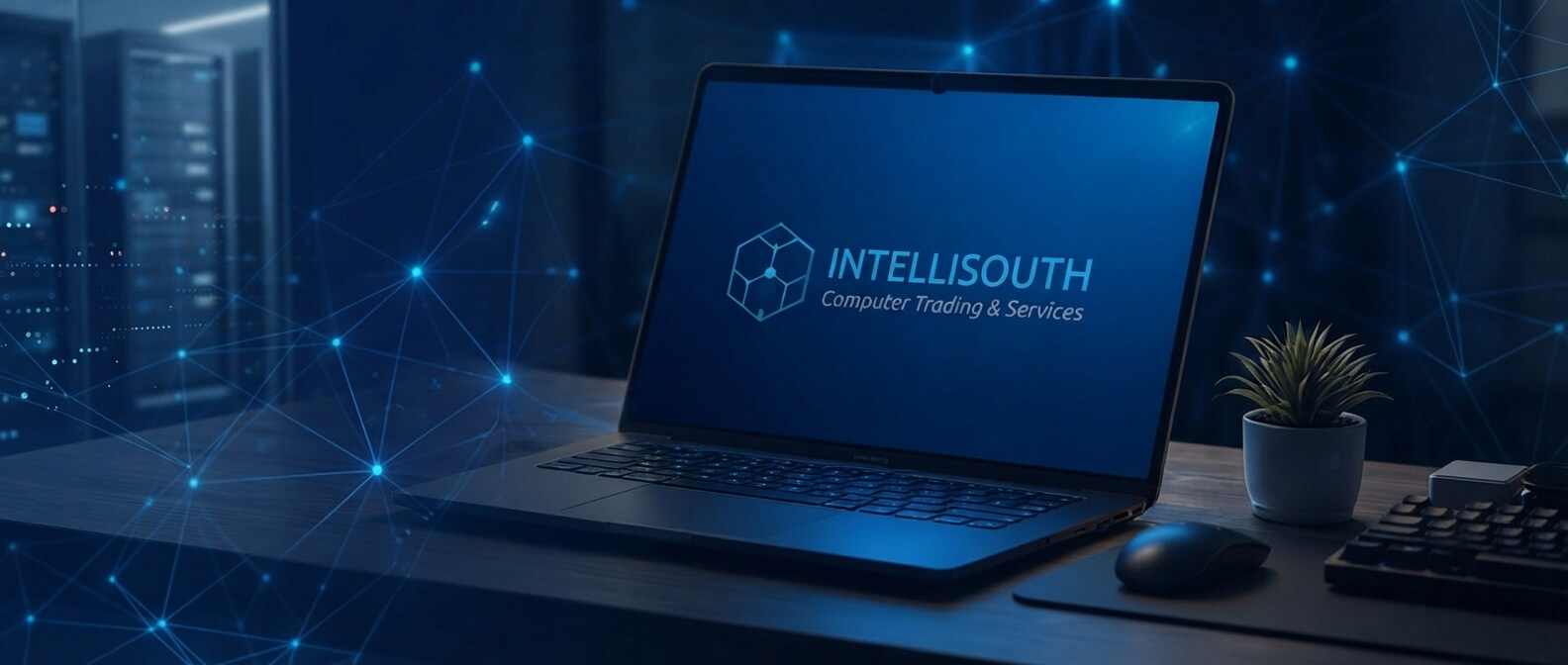 Laptop with IntelliSouth branding